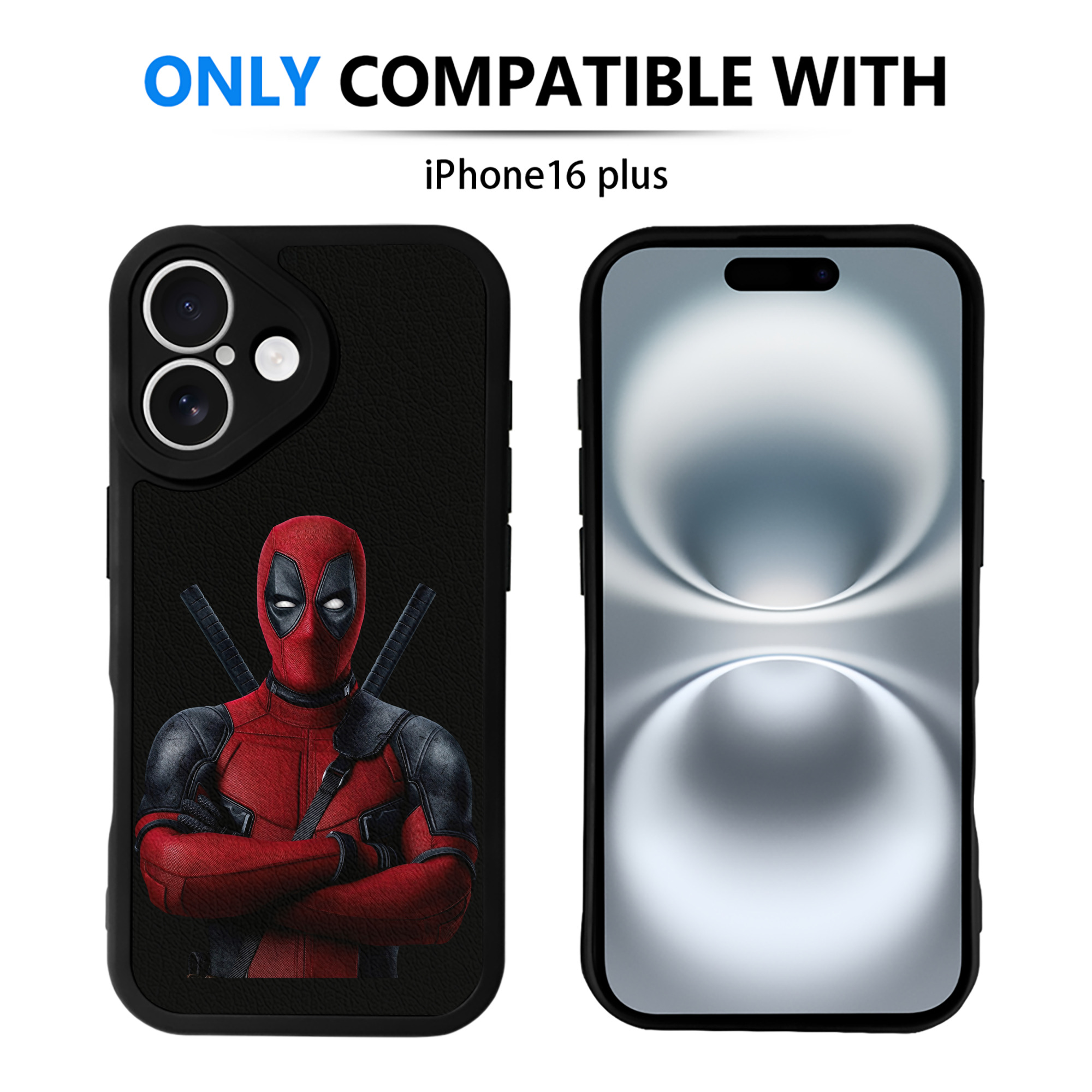 （画像用） Deadpool デッドプール 【iPhone 16シリーズ対応】シリコンスマホケース（レザー調） 材質：シリコン